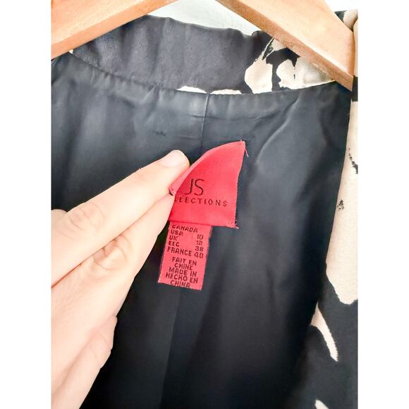 JS Collections | Black & Cream Cocktail Party Jacket | Sz 10 - Picture 7 of 11